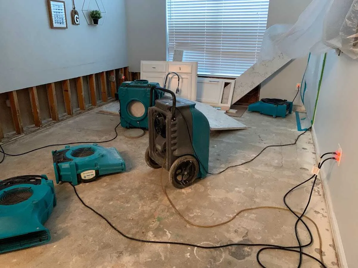 Dehumidifier in flood-cut room for Water Extraction & Removal in Pasadena Hills